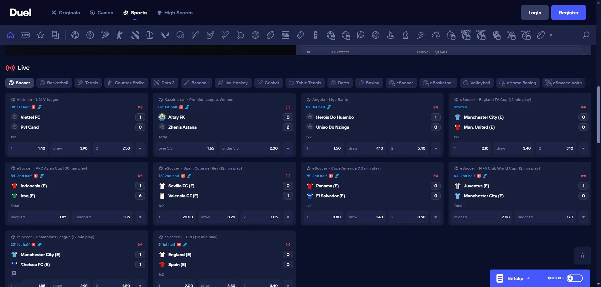 Duel Casino sports betting NZ &mdash; duel sports sportsbook and live match betting